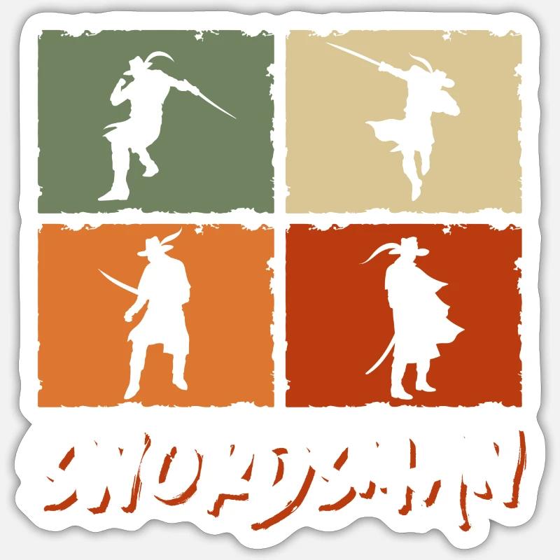 Combat à l’épée - Sticker taille S (10 x 10 cm) - blanc mat