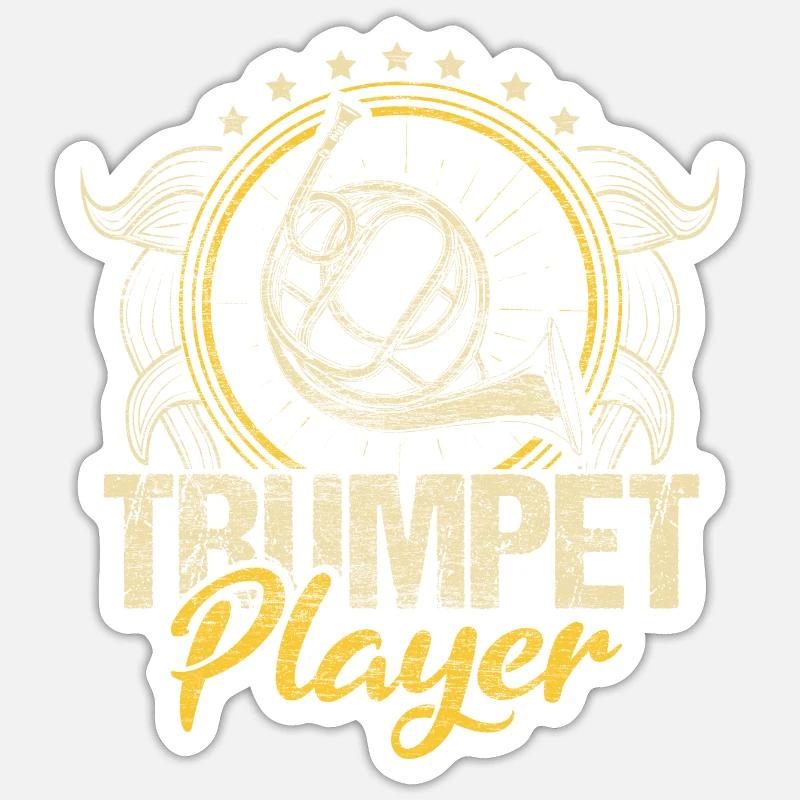 Trompete Trompeter Geschenkidee - Sticker Größe S (10 x 10 cm) - Mattweiß