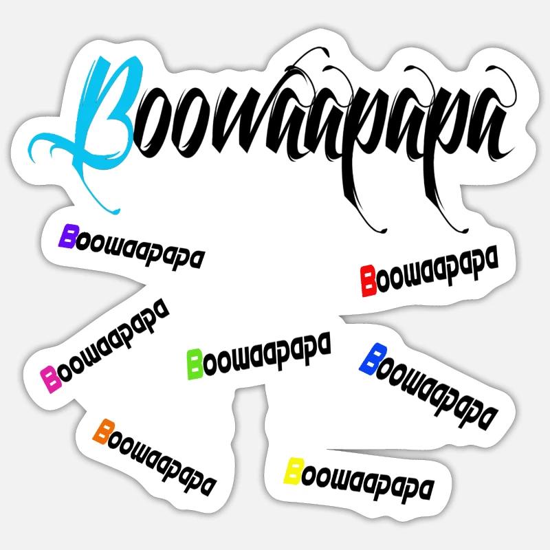 boowaapapa multiple - Sticker taille S (10 x 10 cm) - blanc mat