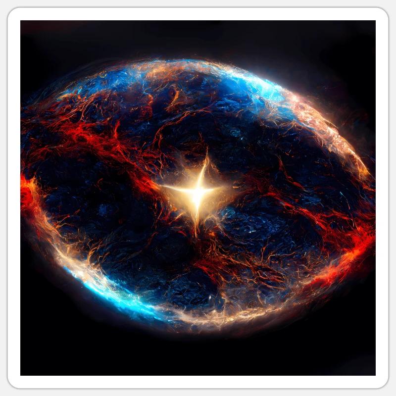 Supernova from Earth from Cosmic Explosion Sticker size S (10 x 10 cm)