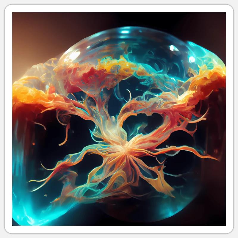 Méduse de l’espace avec nébuleuse galactique de la galaxie Sticker taille S (10 x 10 cm)