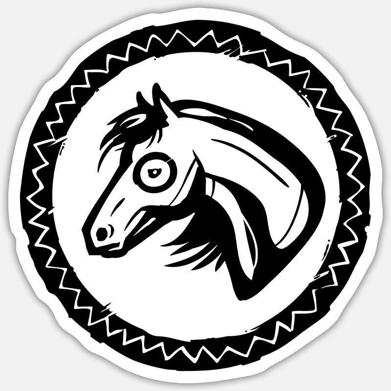 Pferd Portrait - Sticker Größe S (10 x 10 cm) - Mattweiß