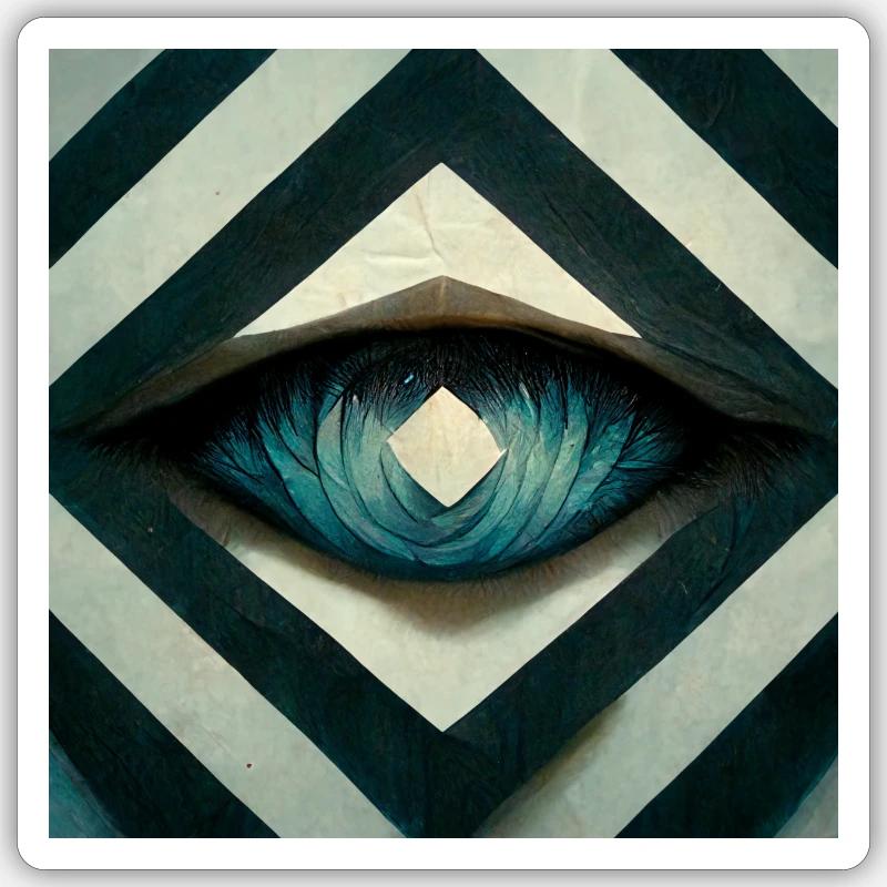 Optical illusion - Sticker size S (10 x 10 cm) - white matte