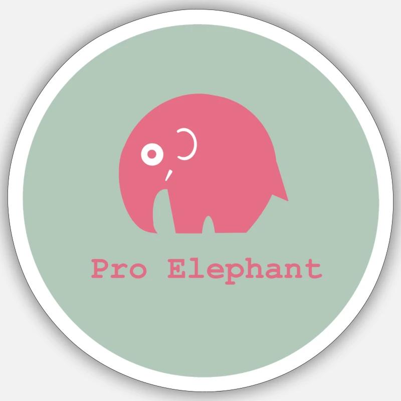 Pro Éléphant - Sticker taille S (10 x 10 cm) - blanc mat