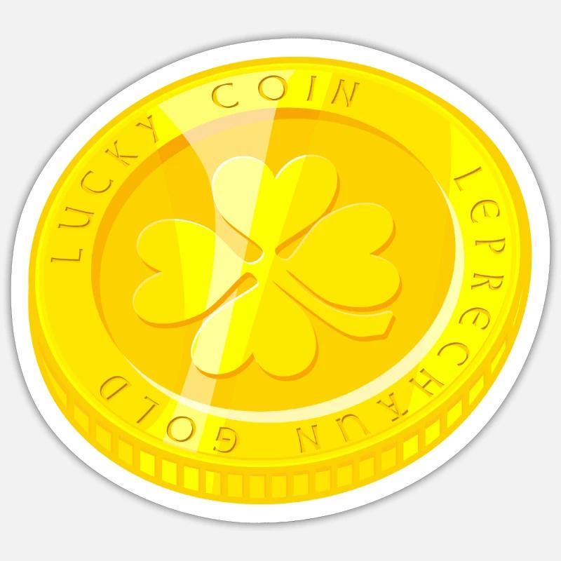 Leprechaun Gold Cion Sticker size S (10 x 10 cm)