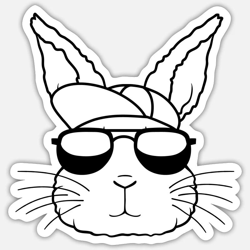 Sunglasses Capy Rabbit Cool Sticker size S (10 x 10 cm)