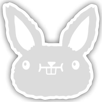 Cher lapin kawaii Face - Sticker taille S (10 x 10 cm) - blanc mat - Devant