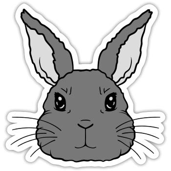 Niedlicher kleiner Hase Gesicht - Sticker Größe S (10 x 10 cm) - Mattweiß - Vorne