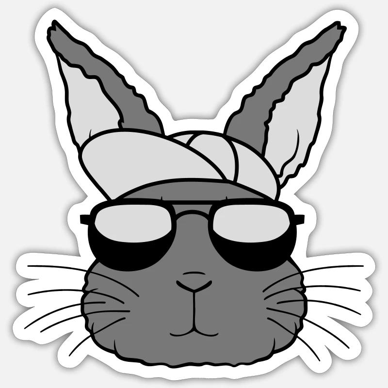 Capy Sonnenbrille Hase Cool Sticker Größe S (10 x 10 cm)