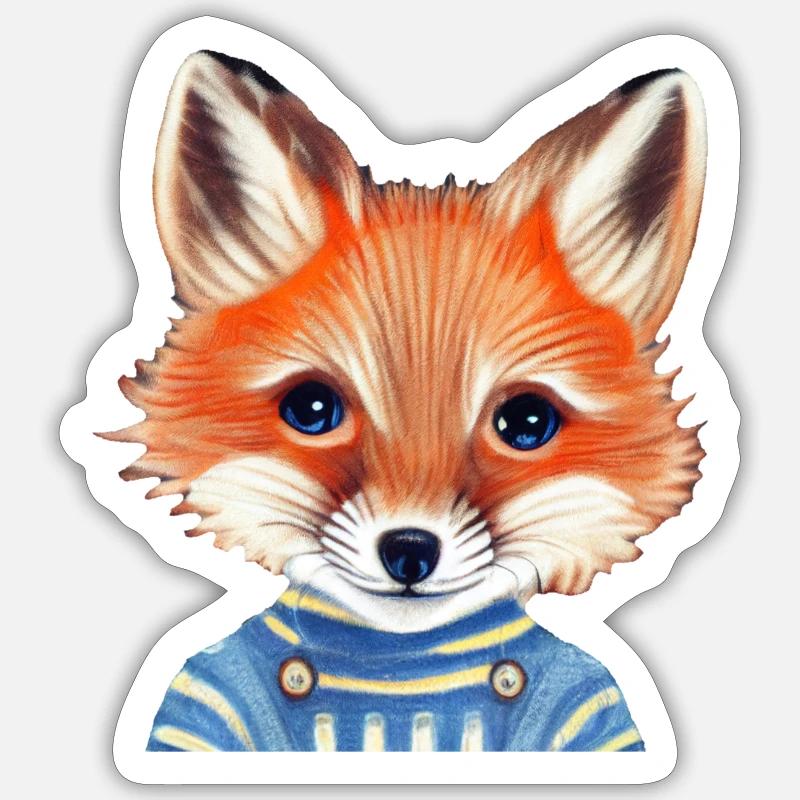 Fuchs mit Pulli Sticker Größe S (10 x 10 cm)