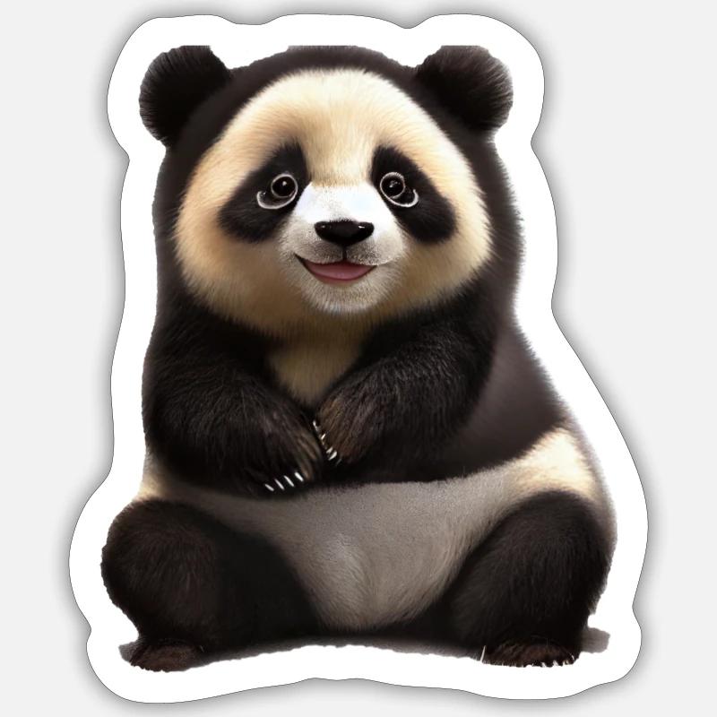 Panda 7 - Sticker størrelse S (10 x 10 cm) - mat hvid
