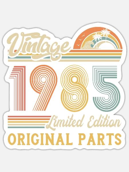 Vintage 1985 limited edition original parts - Sticker Größe S (10 x 10 cm) - Mattweiß