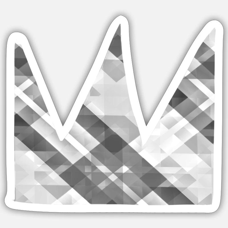 krone grau symbol form - Sticker Größe S (10 x 10 cm) - Mattweiß