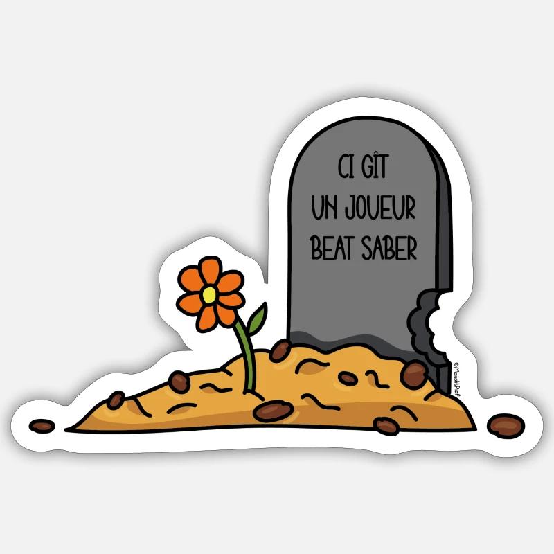 cookie tomb - Sticker taille S (10 x 10 cm) - blanc mat