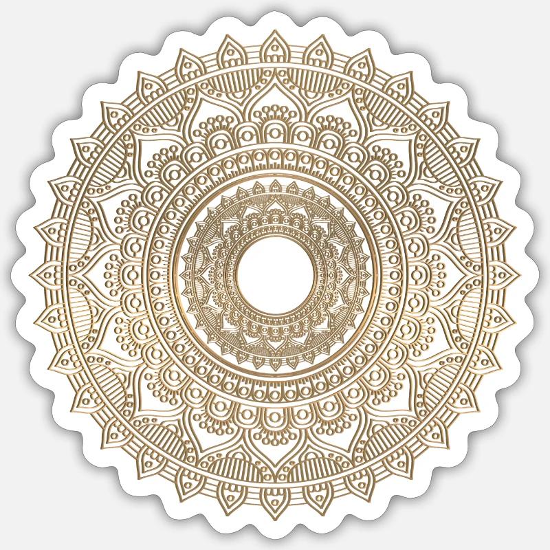 MANDALA 025 - Sticker taille S (10 x 10 cm) - blanc mat