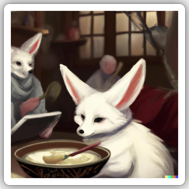 Fennek Desert Fox - Sticker size S (10 x 10 cm) - white matte