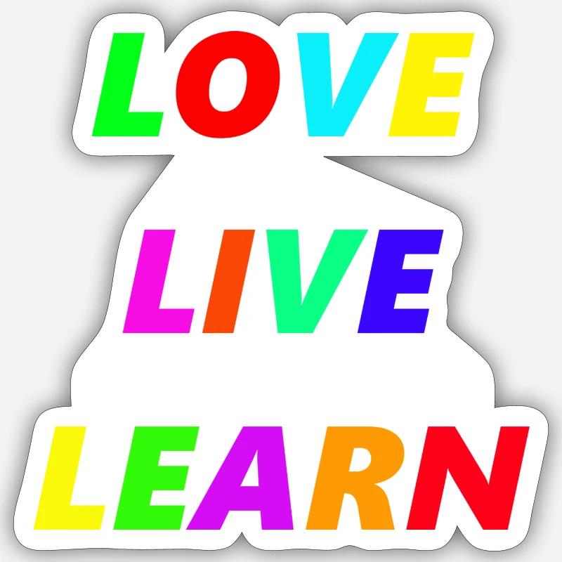 LOVE LIVE LEARN - Sticker size S (10 x 10 cm) - white matte