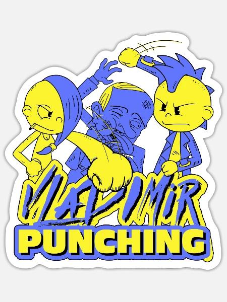 Vladimir Punching - Sticker Größe S (10 x 10 cm) - Mattweiß