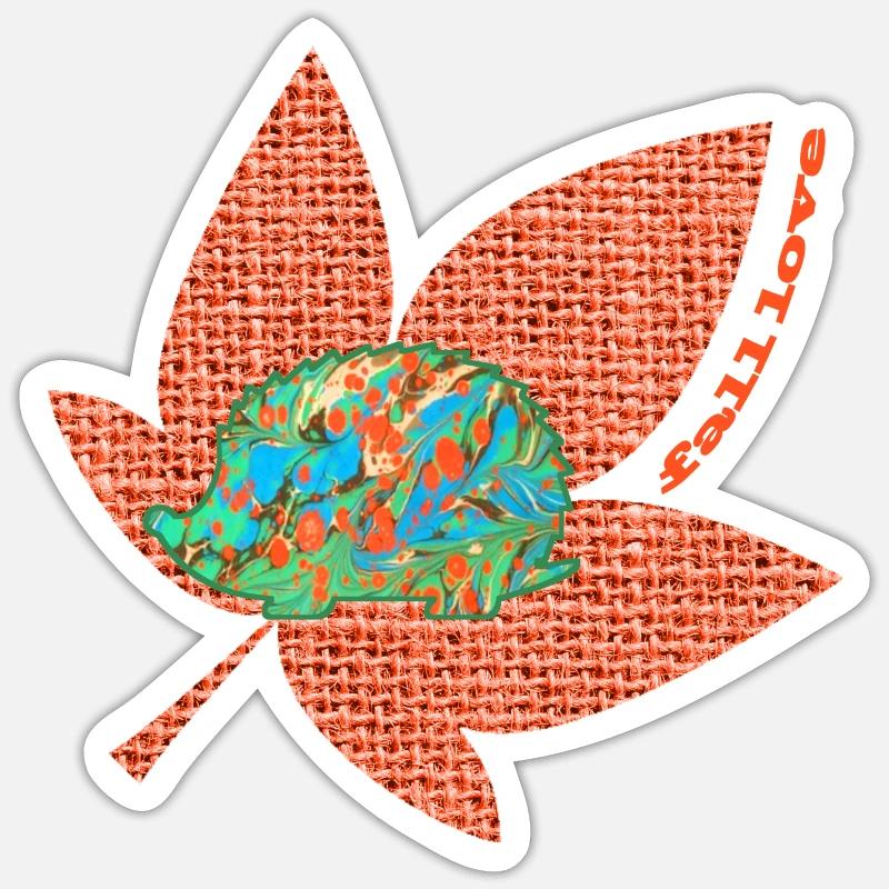 herbst 60 igel e 4 - Sticker Größe S (10 x 10 cm) - Mattweiß