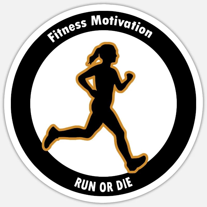 Fitness Motivation. Lauf oder Stirb Sticker Größe S (10 x 10 cm)