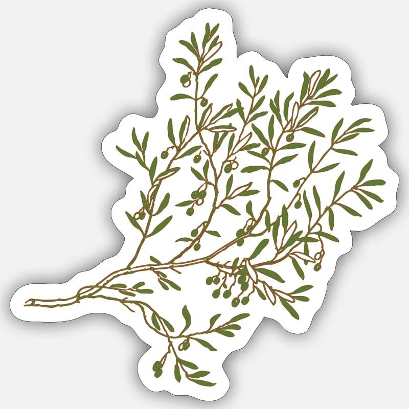 Olive tree - Sticker Größe S (10 x 10 cm) - Mattweiß