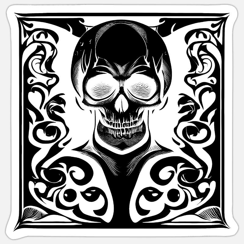 Halloween- oder Horror- Totenschädel Sticker Größe S (10 x 10 cm)