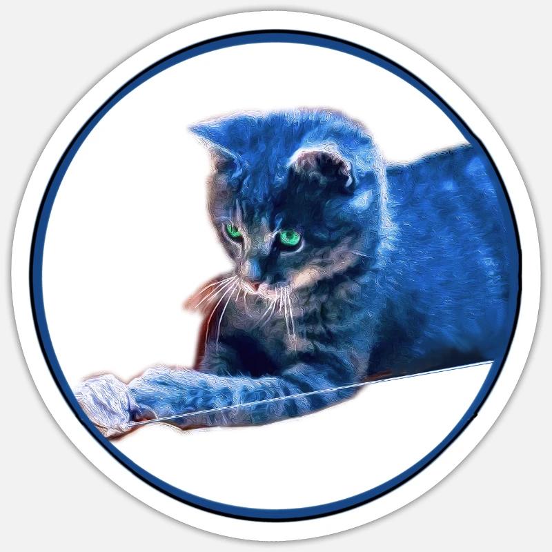 Playing kittens - Sticker size S (10 x 10 cm) - white matte