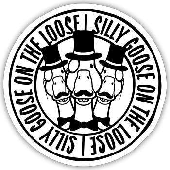 goose on the loose - Sticker Größe S (10 x 10 cm) - Mattweiß - Vorne