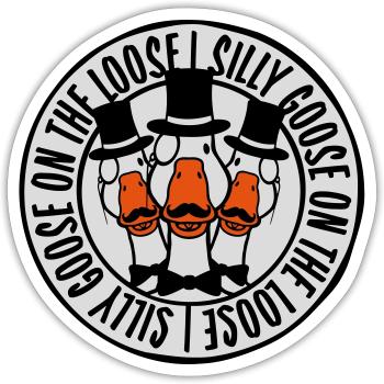 goose on the loose - Sticker Größe S (10 x 10 cm) - Mattweiß - Vorne