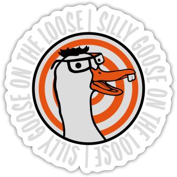 goose on the loose - Sticker Größe S (10 x 10 cm) - Mattweiß - Vorne