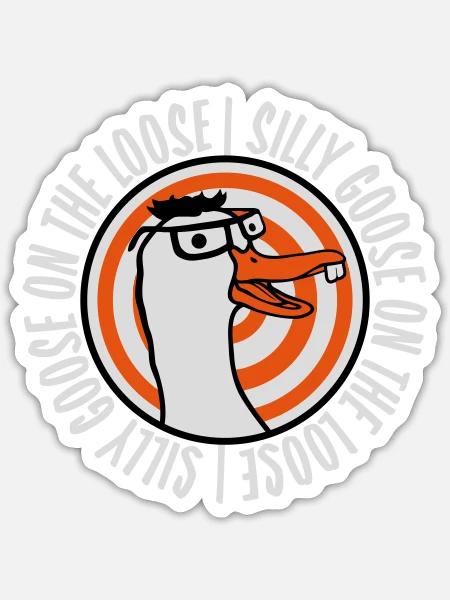 oie en liberté - Sticker taille S (10 x 10 cm) - blanc mat