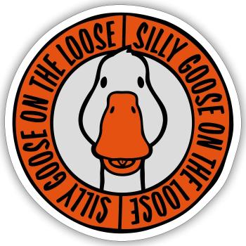 goose on the loose - Sticker Größe S (10 x 10 cm) - Mattweiß - Vorne