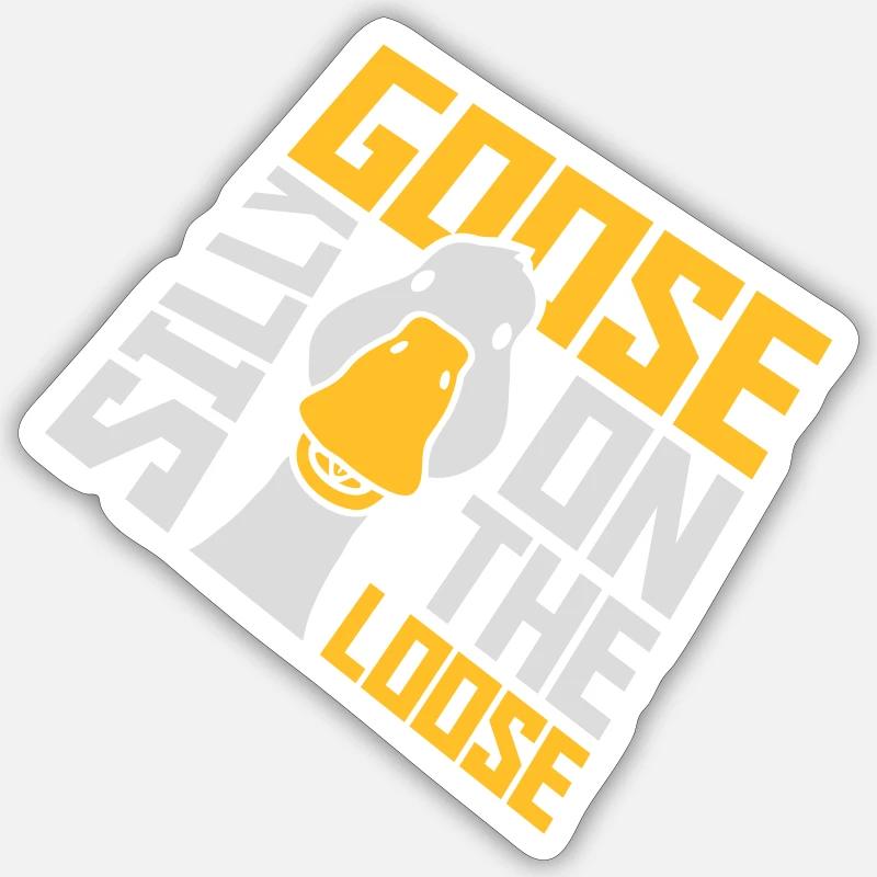 goose on the loose - Sticker Größe S (10 x 10 cm) - Mattweiß