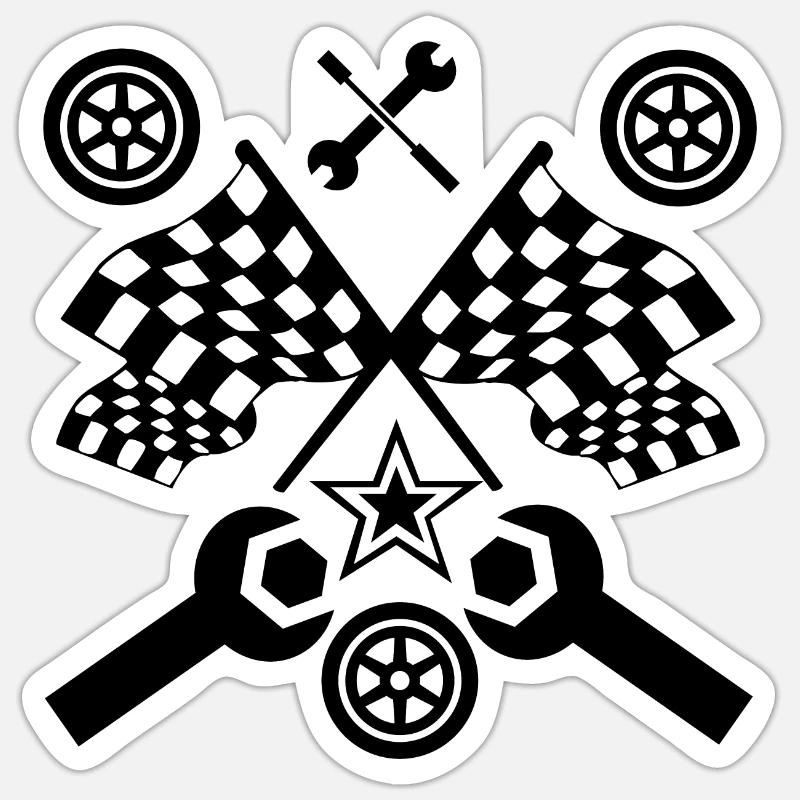 Voiture - Sticker taille S (10 x 10 cm) - blanc mat