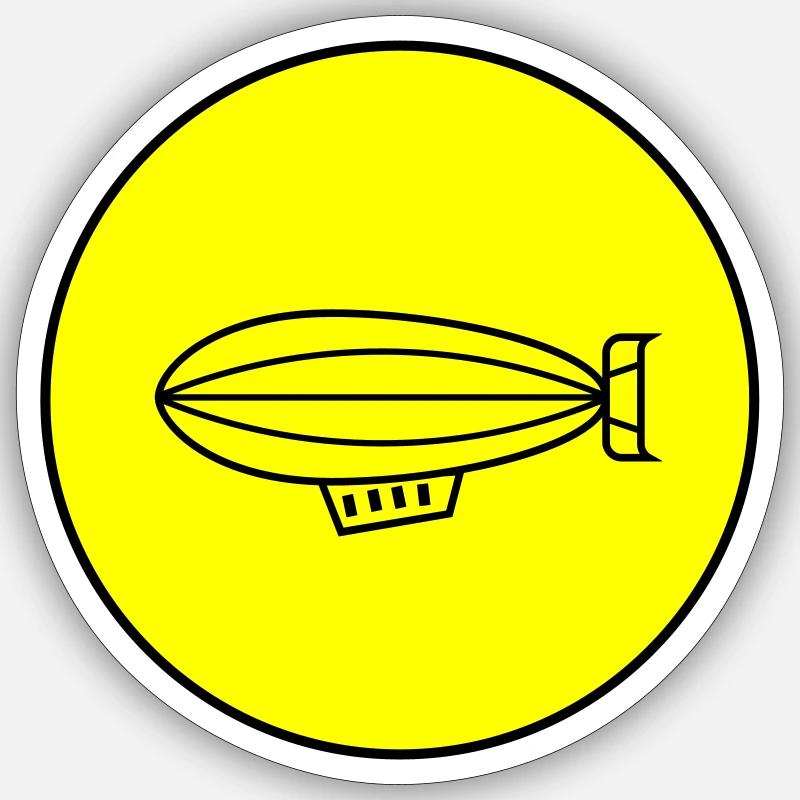 Zeppelin Icon Symbol - Sticker Größe S (10 x 10 cm) - Mattweiß