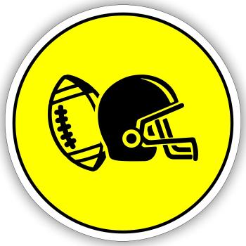 Casque de football - Sticker taille S (10 x 10 cm) - blanc mat - Devant