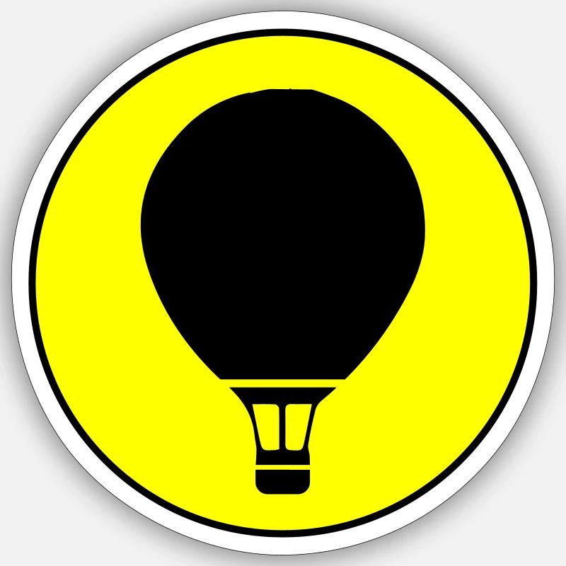 Icône de montgolfière - Sticker taille S (10 x 10 cm) - blanc mat