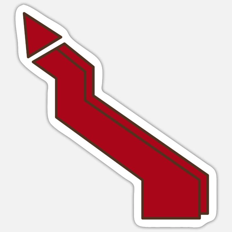 Blitz rot - Sticker Größe S (10 x 10 cm) - Mattweiß