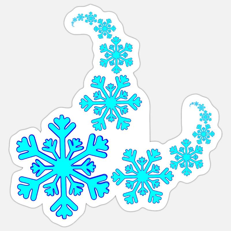 Snowflake Spiral - Sticker size S (10 x 10 cm) - white matte