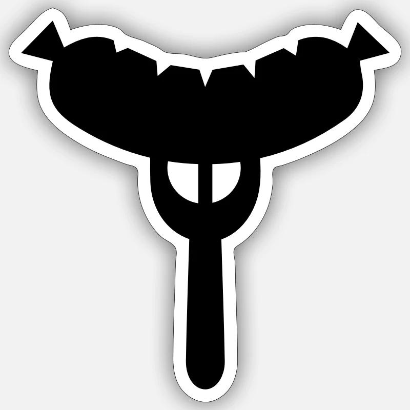 Sausage fork Sticker size S (10 x 10 cm)