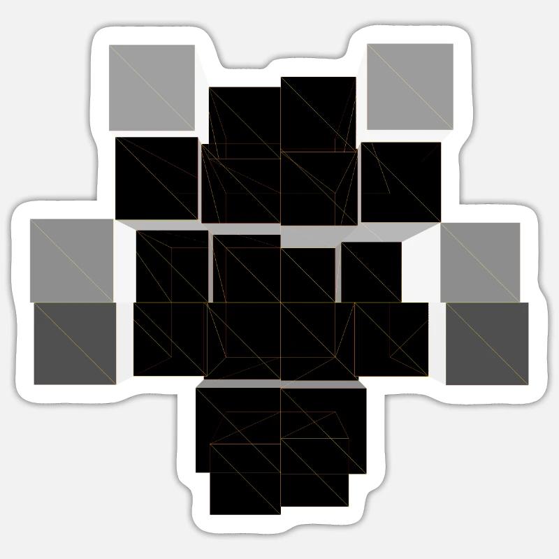 Cube - Sticker size S (10 x 10 cm) - white matte