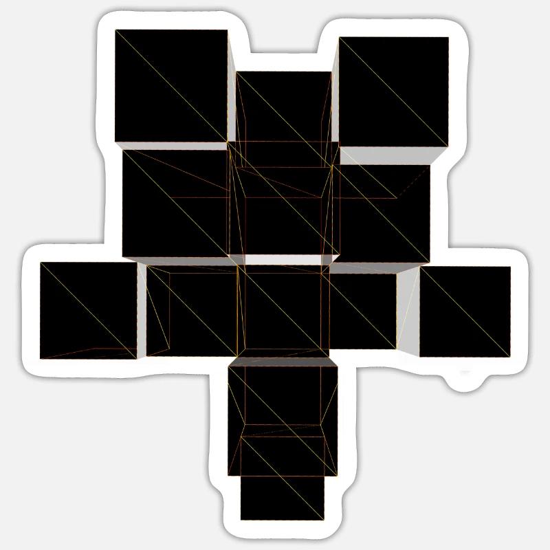 Cube - Sticker taille S (10 x 10 cm) - blanc mat