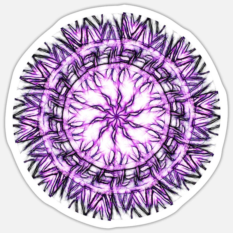 Mandala - Sticker taille S (10 x 10 cm) - blanc mat