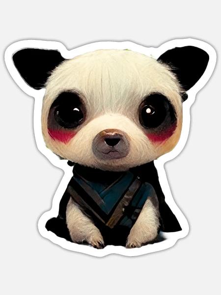 Cute Panda - Sticker Größe S (10 x 10 cm) - Mattweiß