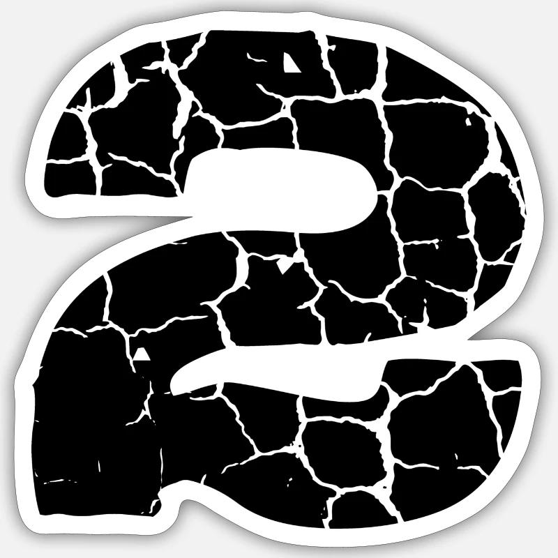 Maillot numéro 2 - Sticker taille S (10 x 10 cm) - blanc mat