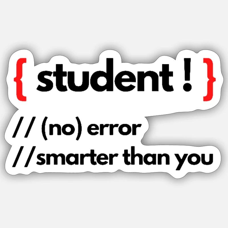 STUDENT - Sticker size S (10 x 10 cm) - white matte