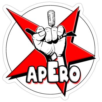 Apero Bad Boy roter Stern - Sticker Größe S (10 x 10 cm) - Mattweiß - Vorne