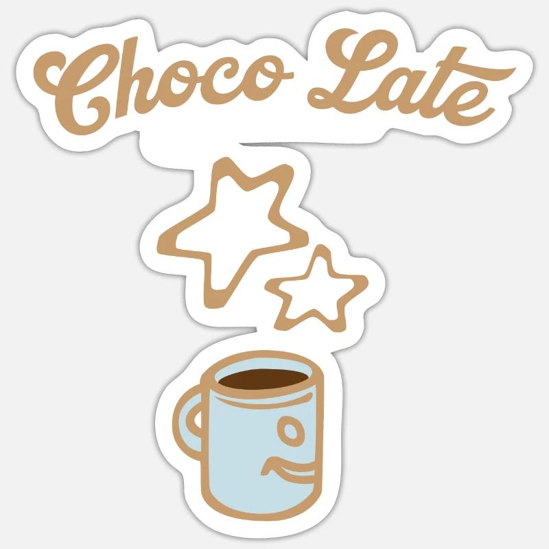 Choco late - Choco lait - Choco tard Sticker taille S (10 x 10 cm)