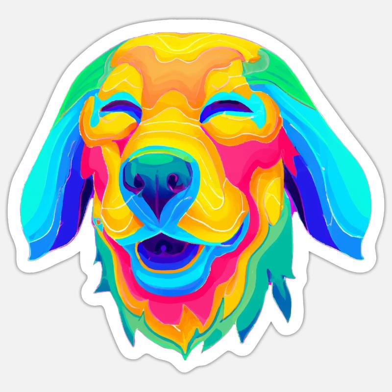 Psychedelic dog Sticker size S (10 x 10 cm)