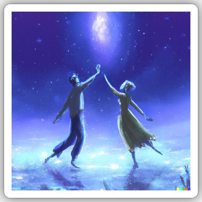lover blue light - Sticker taille S (10 x 10 cm) - blanc mat